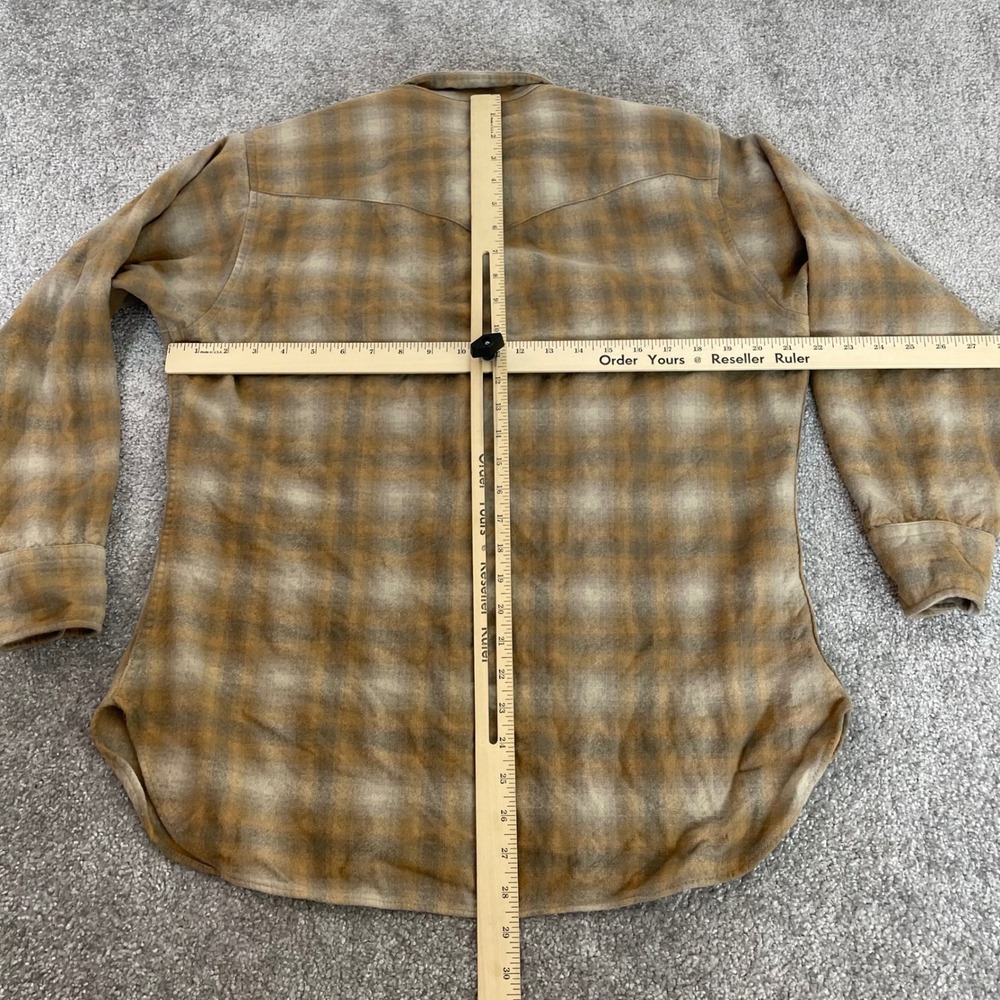 Pendleton High Grade Western Wear Wool Shirt Mens Large Pearl Snap Vintage Plaid - Picture 7 of 12